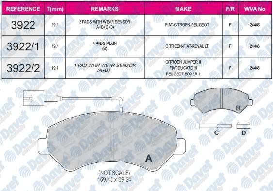 ON FREN BALATASI DUCATO III BOXER III JUMPER III 2.2HDI / 2.2HDI / 3.0HDI 16Q / 20Q 06> KARSAN JEST (FISLI)