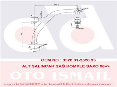 ALT SALINCAK SAĞ KOMPLE SAXO 96=>
