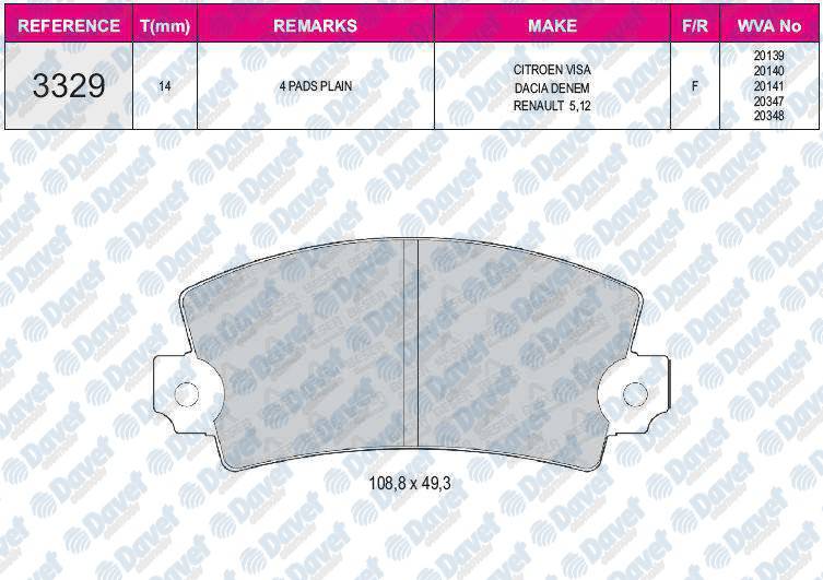 FREN BALATASI ON WVA 20349  R12