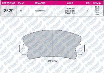 FREN BALATASI ON WVA 20349  R12