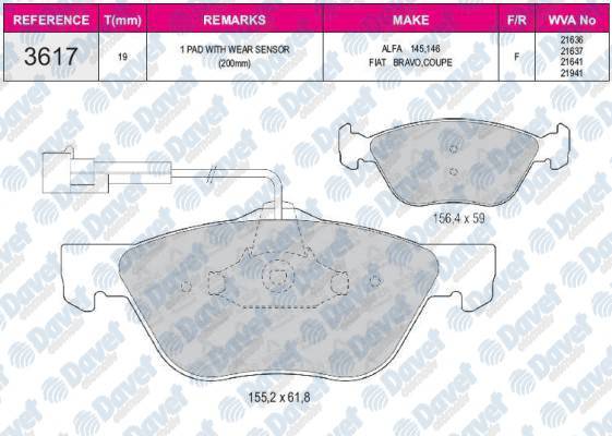 FREN BALATASI ON WVA 23222  BRAVA BRAVO MAREA 2.0 95-01