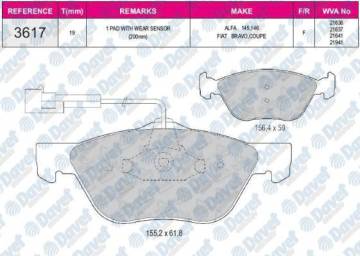 FREN BALATASI ON WVA 23222  BRAVA BRAVO MAREA 2.0 95-01