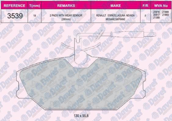 ON FREN BALATASI LAGUNA SAFRANE SCENIC MEGANE 1.6 / 1.4 16V
