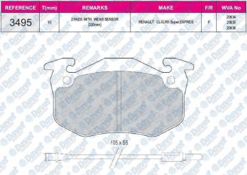Fren Balatası On 15 Mm Wva 20634 Renault Clıo 90 -