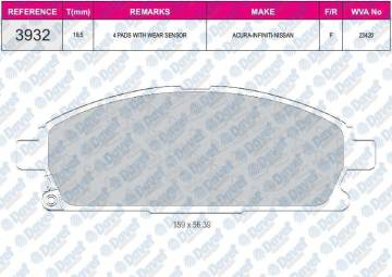 FREN BALATASI ON WVA 23420 NISSAN XTRAIL 00-07 PATHFINDER 97-04