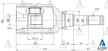AKS KAFASI İÇ COROLLA    88-02 / 1.3-1.6 / 23X23X34