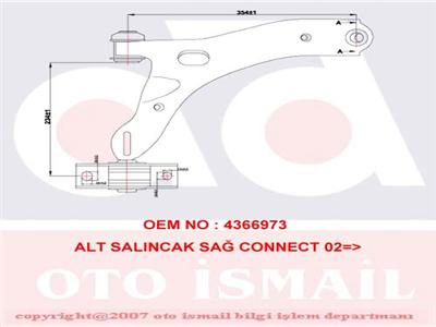 SALINCAK SAĞ TRANSIT-TOURNEO CONNECT 1.8 16V-1.8DI-1.8TDCI 02=>