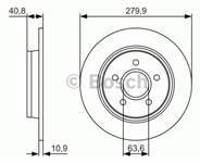 Fren Diski Arka (280Mm)( Ford : Focus 04- ) ( Volvo : S40 / V50 / C70 )