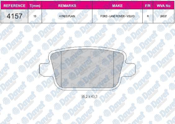 FREN BALATASI ARKA WVA 24496 S-MAX GALAXY MONDEO IV S80 II V70 III 07->