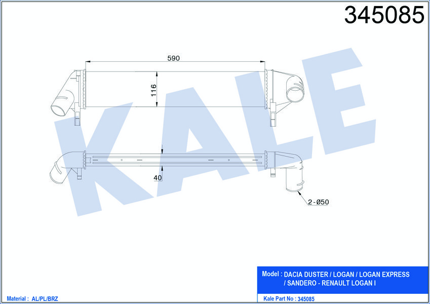 TURBO RADYATORU DUSTER LOGAN SANDERO 1,5DCI