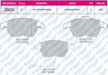 FREN BALATASI ON FISLI WVA 23588 GOLF V-VI TOURAN  CADDY III 04-> JETTA PASSAT 05-> POLO 09-> AUDI A3 1.6 1.9TDI OCTAVIA SUPERB ROOMSTER