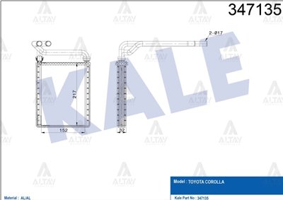 RADYATÖR KALORİFER COROLLA 02-07 VVTI BRAZING