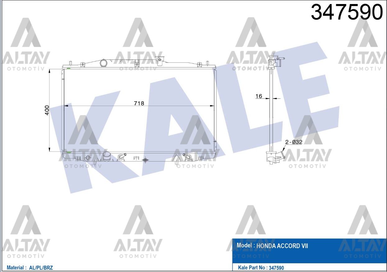 RADYATÖR SU ALBEA 03-12 / PALIO 03-12 / 1.2 M-T MEKANİK