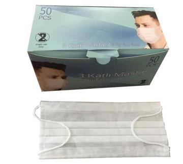 3 KATLI MEDİKAL LASTİKLİ TELLİ YÜZ MASKESİ (BEYAZ) (MELTBLOWN) (HIRDAVAT)