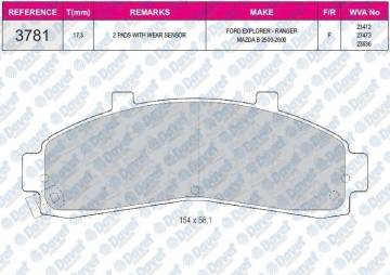 FREN BALATASI ON WVA 23472 FORD EXPLORER 99-02 MAZDA B2500 2600