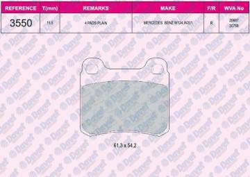 FREN BALATASI ARKA WVA 20687 C-SERISI W202 C180 C200 C220 93>00/S202 W124 86>93/S124 C124 W126 W201