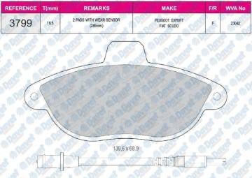 FREN BALATASI ON WVA 23042 FIAT SCUDO 1.6IE 1.9D TD 94->