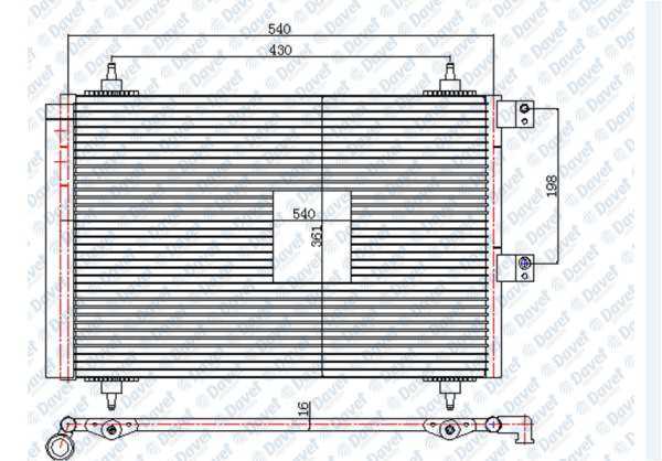 Klıma Radyatoru (Kondanser) Berlyngo Iı Xsara Pıcasso Partner Iı Dv6 (1.6 Hdı 16V) Olcu: (555×364×16)