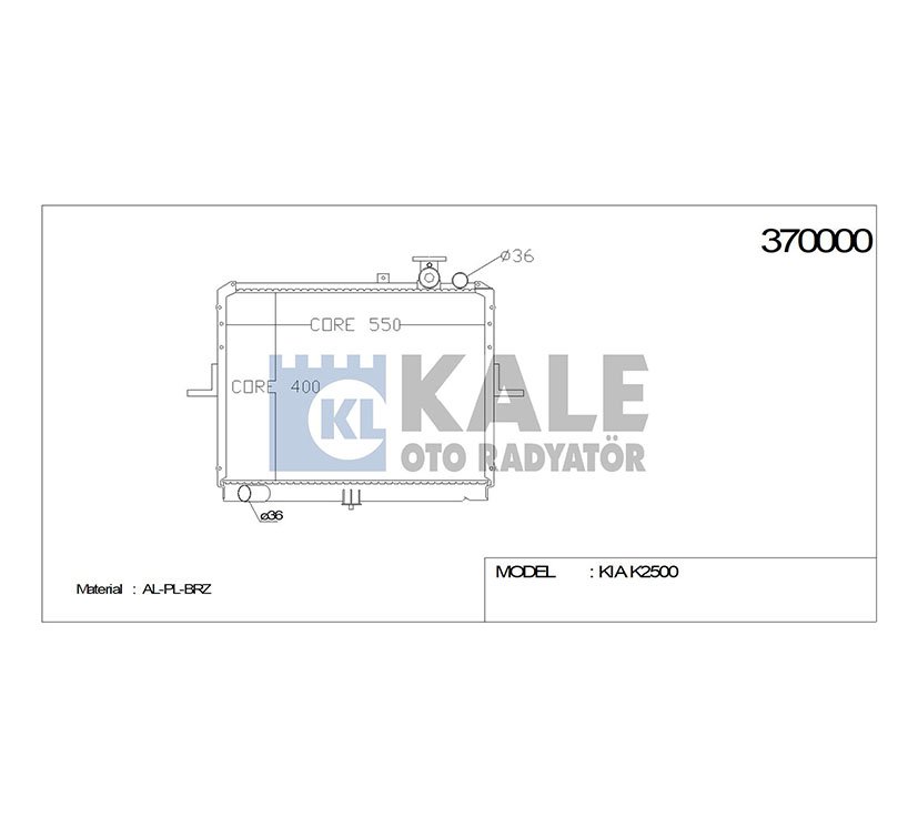 RADYATÖR SU BONGO  97-04 / K-2700 04=> 26mm M-T BRAZING