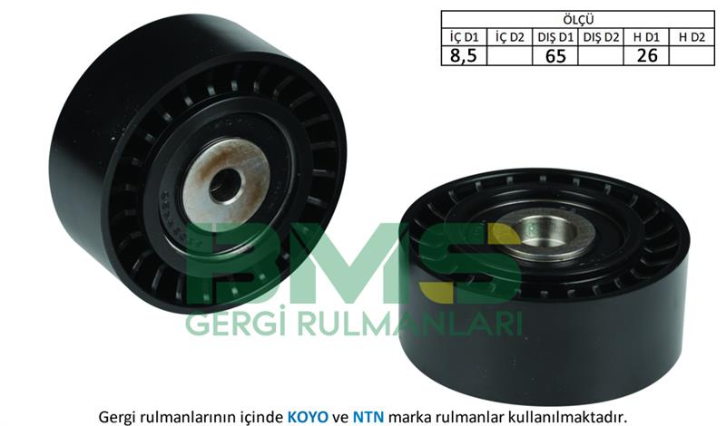 ALTERNATOR GERGI RULMANI 8.5×65×26 PLASTIK (PLASTIC) AUDI A4 A5 A6 2.0 2.7 TDI SEAT EXEO VOLKSWAGEN