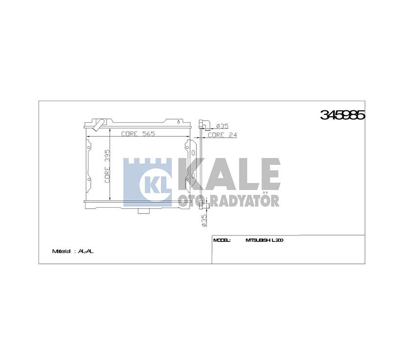 RADYATÖR SU L-200 87-99 32mm M-T BRAZING