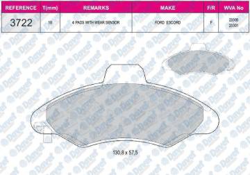 FREN BALATASI ON WVA 23300 FORD ESCORT CLASSIC10/98-07/00 ESCORT VII GAL AAL ABL AFL ANL ALL 02/95-02/99