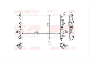 SU RADYATORU MEKANİK ( OPEL : ASTRA G 1.6 98-- ) 605×378×34