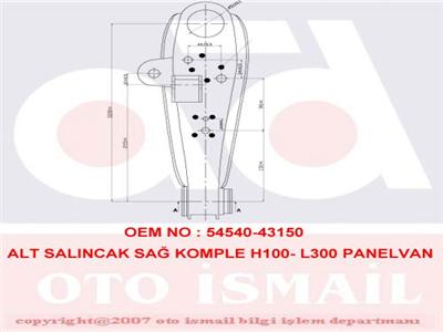 ALT SALINCAK KOMPLE SAĞ H100 92=> L300 93=> MİNİBÜS