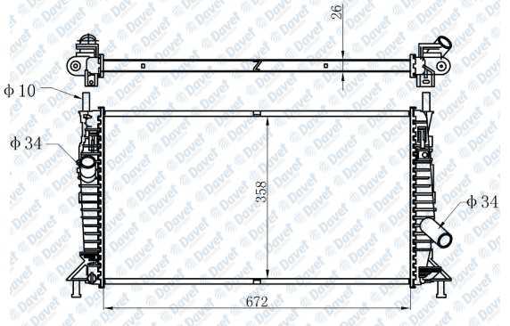 Motor Su Radyatoru Focus Iı Focus Iı C Max 1,6Tdcı / 2,0Tdcı / 1,6 / 1,8 04>08 C Max 2,0 16V / 1,6Tdcı 07 /> Mazda 3 1,4 / 1,6 03>09 Volvo C30 C70 S40 V50 1,6D / 1,6 / 1,8 06>12 Olcu: (672×358×26)
