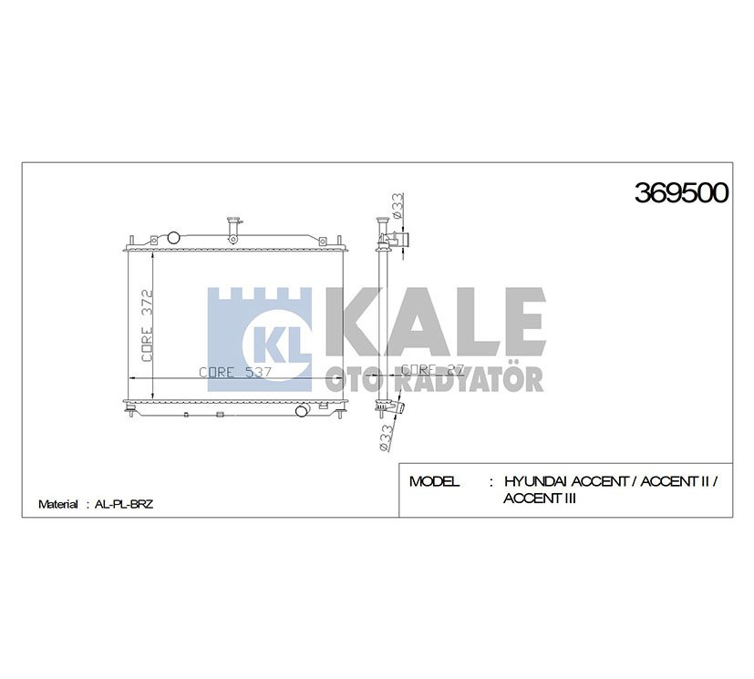 RADYATÖR SU ACCENT 06-11 ERA DİZEL M-T BRAZING