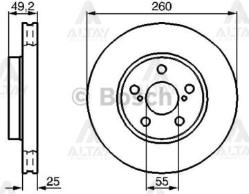 FREN DİSKİ AVENSIS  97-02 / ÖN HAVALI 260-5