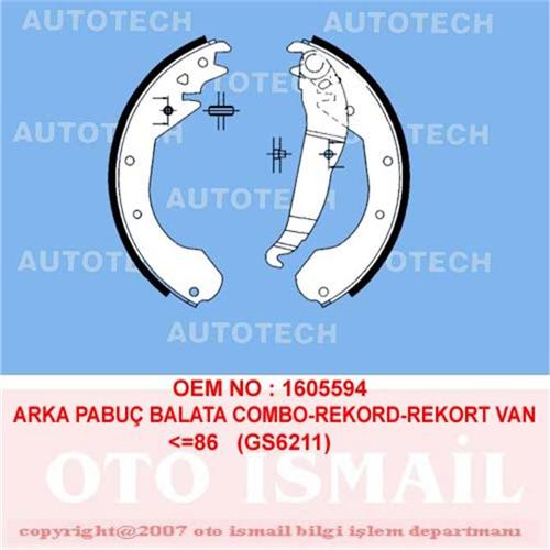 (x) ARKA PABUÇ BALATA COMBO 1.2 1.4 1.7D (94-10.01) KADETT1.4-1.5-1.7 (93-00) (230x509)