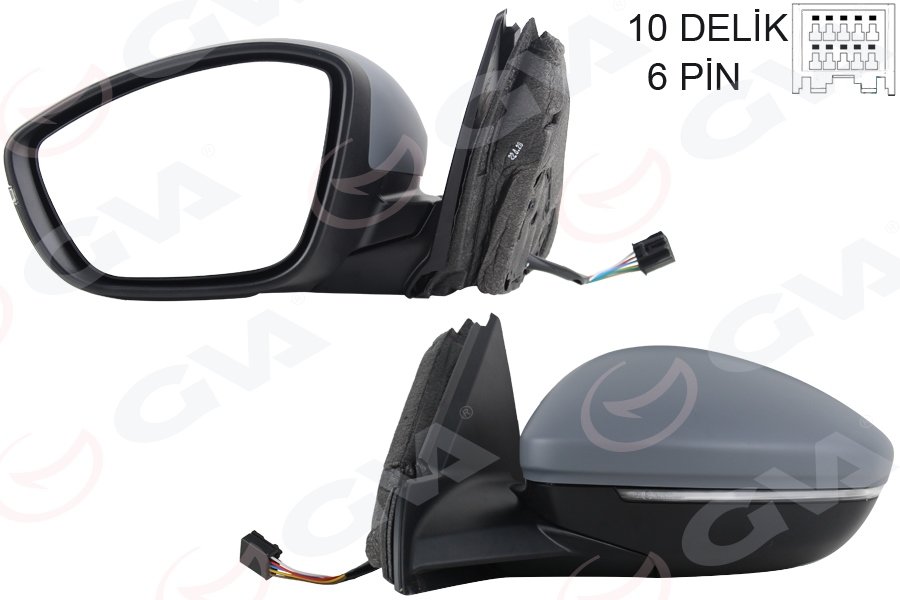 DIŞ DİKİZ AYNASI SOL ELEKTRİKLİ+ISITMALI+SİNYALLİ+ASTARLI+KONVEKS 208 (19-)CORSA F (19-) 10H6P