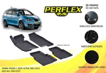 PERFLEX 3D X-MAT HAVUZLU PASPAS ÇEŞİTLERİ SİYAH SEAT CORDOBA 2009+ 3D X-MAT 5 PCS