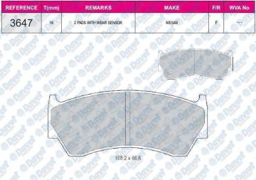 FREN BALATASI ON TOYOTA HILUX NISSAN ALMERA 1.4 1.6 2.0 95=>