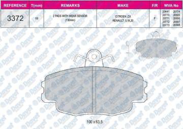 FREN BALATASI ON WVA 20772 RENAULT R9 R11EM