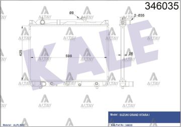 RADYATÖR SU GRAND VITARA 01-03 BRAZING