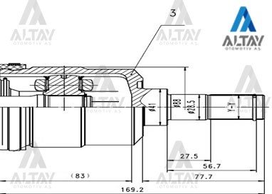 AKS KAFASI İÇ ACCENT 06-11 ERA DİZEL SOL 27X41X33