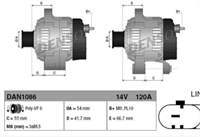 Alternator 12V 120 Amp. (Fıat: Fıorıno Grande Punto  1.3 Mtj 07- / Cıtroen:  Nemo 1.3Hdı 75  10- /Peugeot: Bıpper 1.3Hdı  75  10-  Alfa Romeo:  Mıto  1.3 Mtj  08- 18)