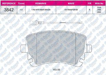 FREN BALATASI ARKA WVA 23326  TRANSPORTER T5  AUDI A6 2003->