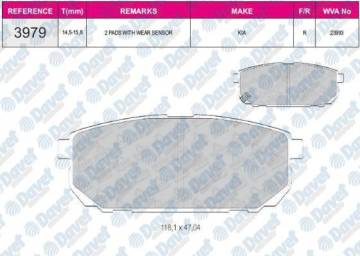 ARKA FREN BALATASI KIA SORENTO 03 10