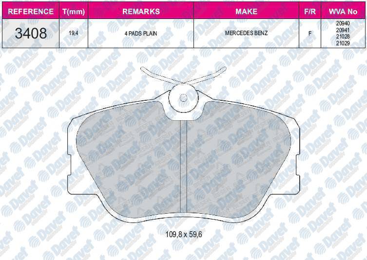 FREN BALATASI ON WVA 20941 W201 88>93 W124 88>93 S124 85>93 C124 93>97 A124 93>98