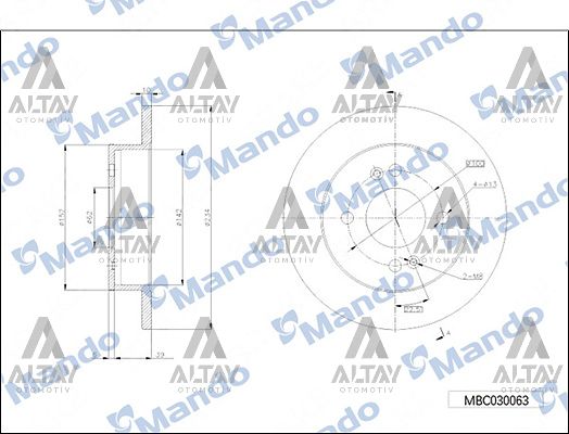 FREN DİSKİ I-10 13-18 / PICANTO 13-18 / 1.0 - 1.2 / ARKA DÜZ 234-4