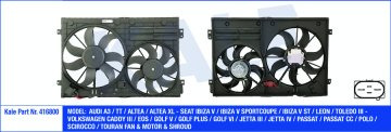 CIFT FAN MOTORU+DAVLUMBAZ KOMPLE (300 / 200W 360 / 295MM) A3 TT ALTEA ALTEA XL SEAT IBIZA V IBIZA V ST LEON TOLEDO III CADDY III EOS GOLF V GOLF PLUS GOLF VI JETTA III JETTA IV PASSAT / CC POLO SCIROCCO