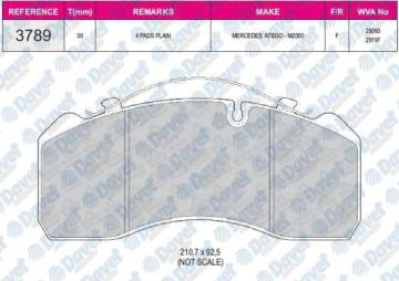 FREN BALATASI ARKA 4 KALIPER YAYLI MERCEDES ATEGO IVECO EURO CARGO 220 OTOCAR DORUK