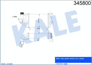 TURBO RADYATORU ASTRA H ZAFIRA B Z13DTH Z17DTH Z19DT