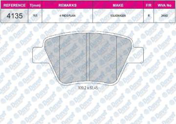 FREN BALATASI ARKA WVA 24563 GOLF VI 2.0TDI 2.0TFSI 09-> SUPERB 2.0TDI 08->  LEON 05->