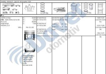 Pıston + Segman 040 93Mm Ducato Master 2.5D 01->