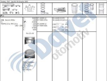 PISTON + SEGMAN 040 84MM FIAT TEMPRA 2.0 8V