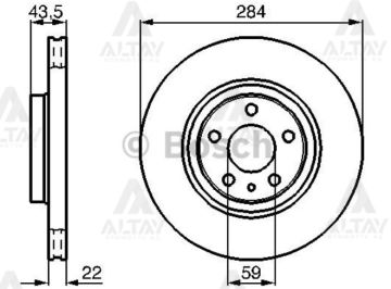 FREN DİSKİ DOBLO 10=> / EGEA 15=> / FIORINO 13=> / COMBO D 12=> / ÖN HAVALI 284-5